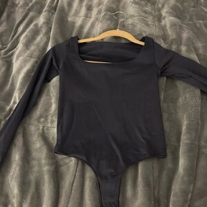 Skims Black Long Sleeve Bodysuit